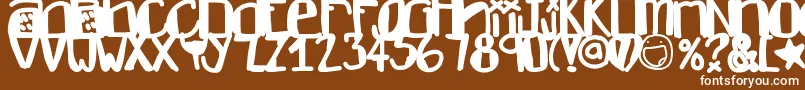 フォントDontlike – 茶色の背景に白い文字