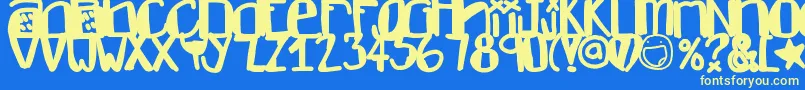 Dontlike Font – Yellow Fonts on Blue Background