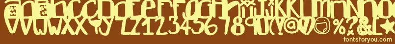 Dontlike Font – Yellow Fonts on Brown Background