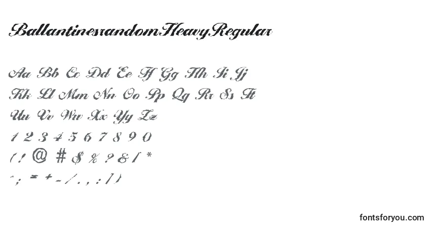 A fonte BallantinesrandomHeavyRegular – alfabeto, números, caracteres especiais