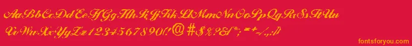 BallantinesrandomHeavyRegular Font – Orange Fonts on Red Background