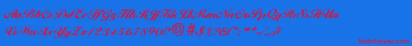 BallantinesrandomHeavyRegular-Schriftart – Rote Schriften auf blauem Hintergrund