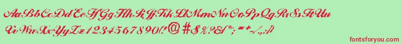 BallantinesrandomHeavyRegular-Schriftart – Rote Schriften auf grünem Hintergrund