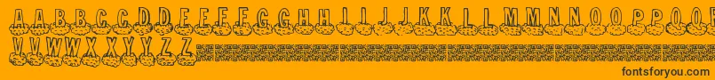 Cloudahead-Schriftart – Schwarze Schriften auf orangefarbenem Hintergrund