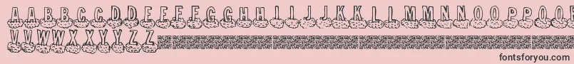 Cloudahead-Schriftart – Schwarze Schriften auf rosa Hintergrund