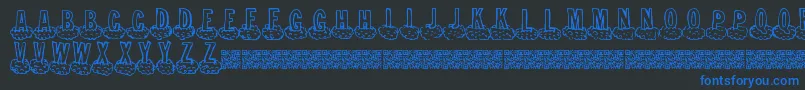 Cloudahead-Schriftart – Blaue Schriften auf schwarzem Hintergrund