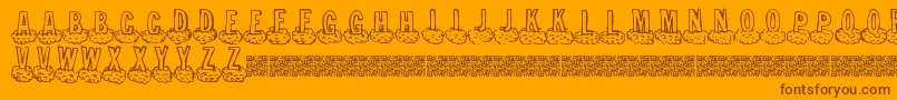 Cloudahead-Schriftart – Braune Schriften auf orangefarbenem Hintergrund
