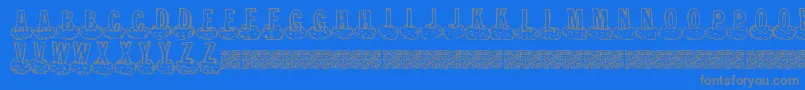 Cloudahead Font – Gray Fonts on Blue Background