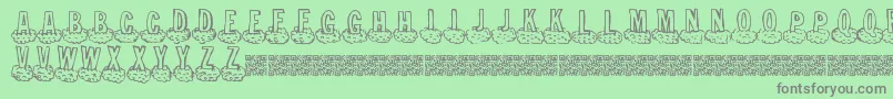Cloudahead Font – Gray Fonts on Green Background