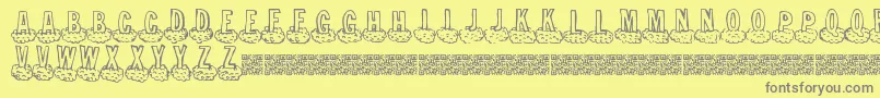 フォントCloudahead – 黄色の背景に灰色の文字