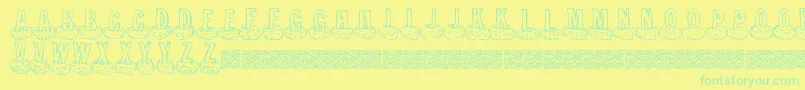 Cloudahead Font – Green Fonts on Yellow Background
