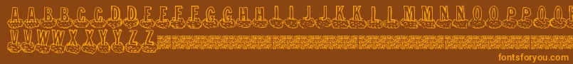 Cloudahead Font – Orange Fonts on Brown Background