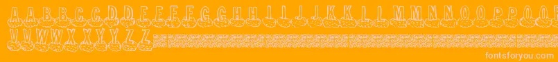 Cloudahead Font – Pink Fonts on Orange Background