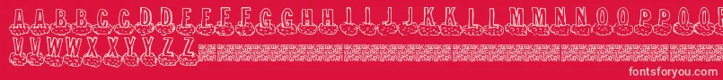 Cloudahead Font – Pink Fonts on Red Background
