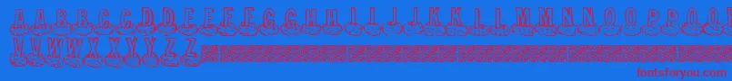 フォントCloudahead – 赤い文字の青い背景