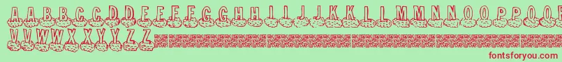 フォントCloudahead – 赤い文字の緑の背景