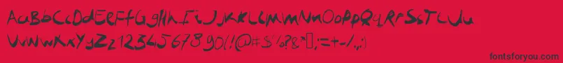 Jobboofkwast Font – Black Fonts on Red Background
