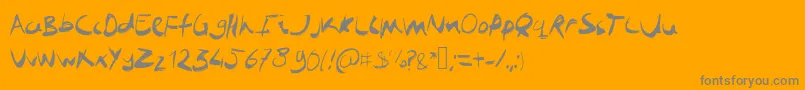 Czcionka Jobboofkwast – szare czcionki na pomarańczowym tle