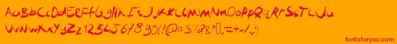 Jobboofkwast Font – Red Fonts on Orange Background