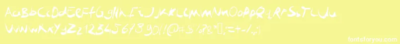 Jobboofkwast Font – White Fonts on Yellow Background