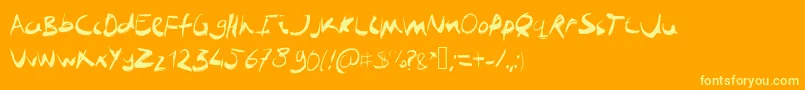 Czcionka Jobboofkwast – żółte czcionki na pomarańczowym tle