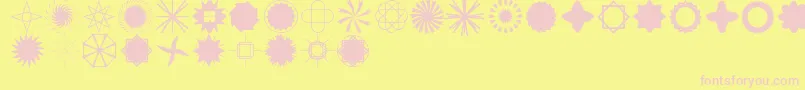 StarTimeTooJl-fontti – vaaleanpunaiset fontit keltaisella taustalla