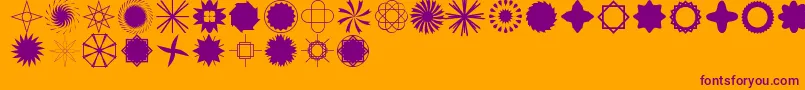 StarTimeTooJl-fontti – violetit fontit oranssilla taustalla