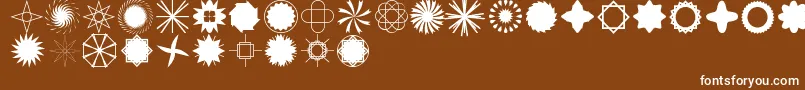 StarTimeTooJl-Schriftart – Weiße Schriften auf braunem Hintergrund