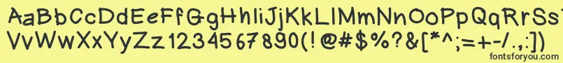 Heinwriting Font – Black Fonts on Yellow Background