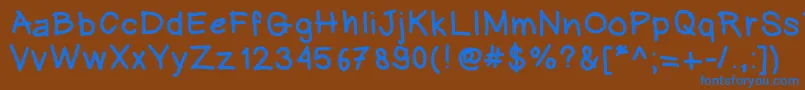 Heinwriting Font – Blue Fonts on Brown Background