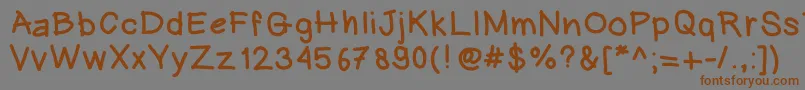 Heinwriting Font – Brown Fonts on Gray Background
