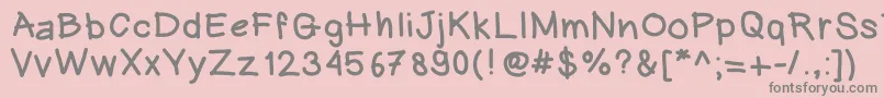 Heinwriting Font – Gray Fonts on Pink Background