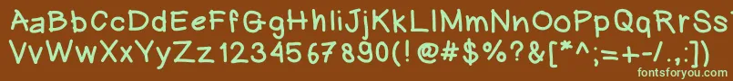 Heinwriting Font – Green Fonts on Brown Background