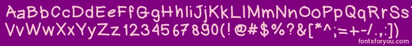 Heinwriting Font – Pink Fonts on Purple Background