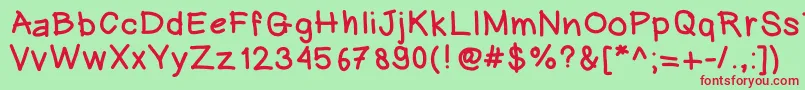 Heinwriting Font – Red Fonts on Green Background