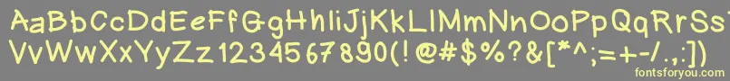 Heinwriting Font – Yellow Fonts on Gray Background