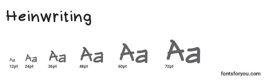 Heinwriting Font Sizes