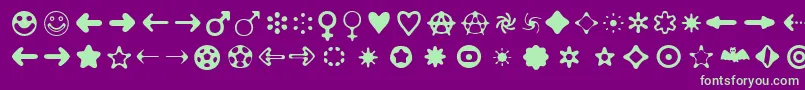 フォントDistro2Bats – 紫の背景に緑のフォント