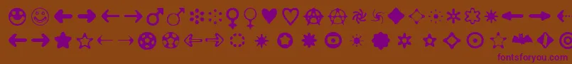 フォントDistro2Bats – 紫色のフォント、茶色の背景