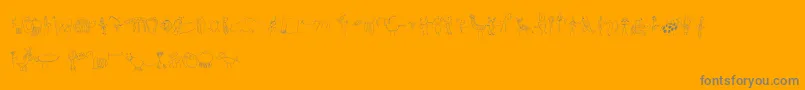 FfcIndo-fontti – harmaat kirjasimet oranssilla taustalla