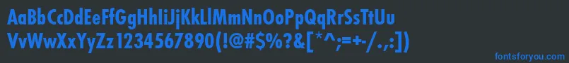 Fonte Futurateebolcon – fontes azuis em um fundo preto