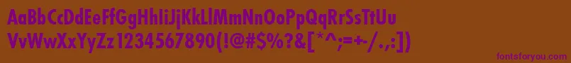 Czcionka Futurateebolcon – fioletowe czcionki na brązowym tle