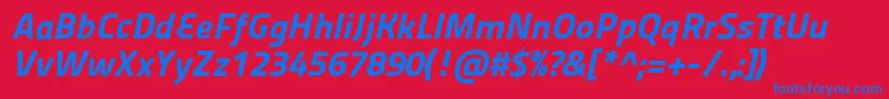 Panefresco999wtItalic Font – Blue Fonts on Red Background