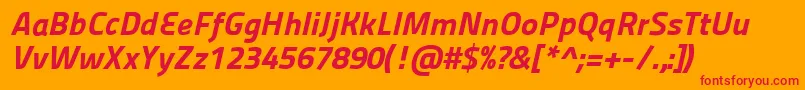 Шрифт Panefresco999wtItalic – красные шрифты на оранжевом фоне
