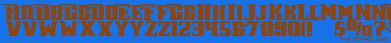 Piratekeg Font – Brown Fonts on Blue Background