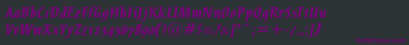 Шрифт BreezecBold – фиолетовые шрифты на чёрном фоне