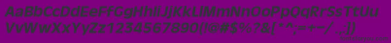 OliverBoldItalic-fontti – mustat fontit violetilla taustalla
