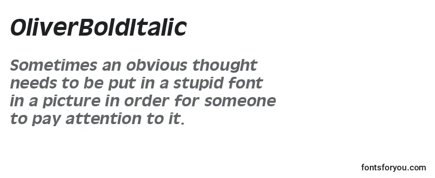Review of the OliverBoldItalic Font