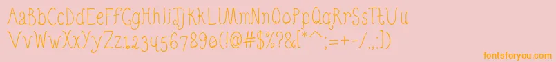 QuirkyNots Font – Orange Fonts on Pink Background