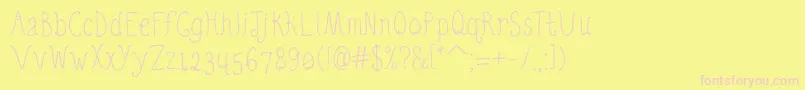 QuirkyNots Font – Pink Fonts on Yellow Background